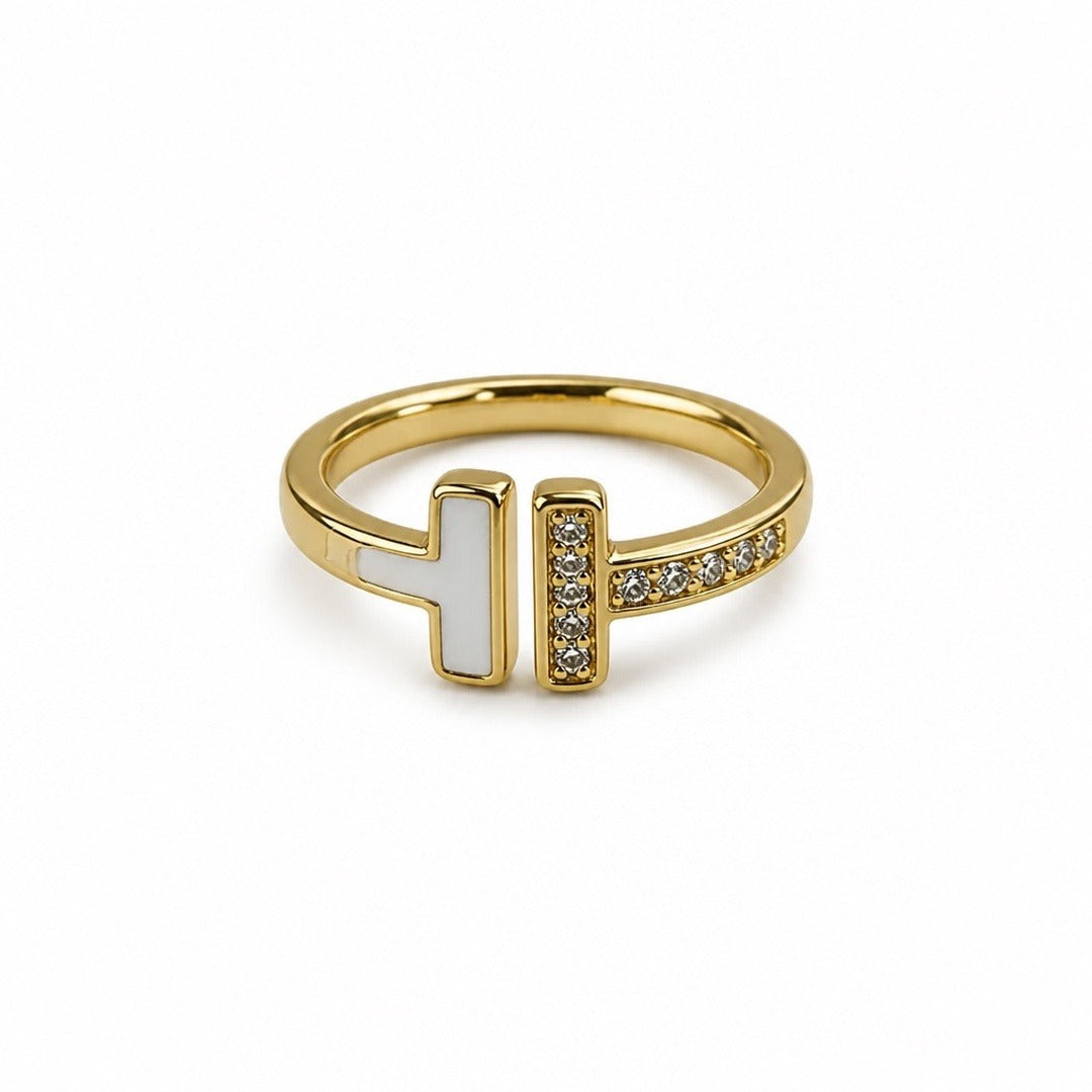 Double T Signature Ring