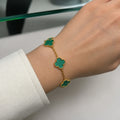Lucky four-leaf clover bracelet in green
