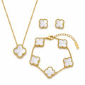Gold White Luxe Clover Set