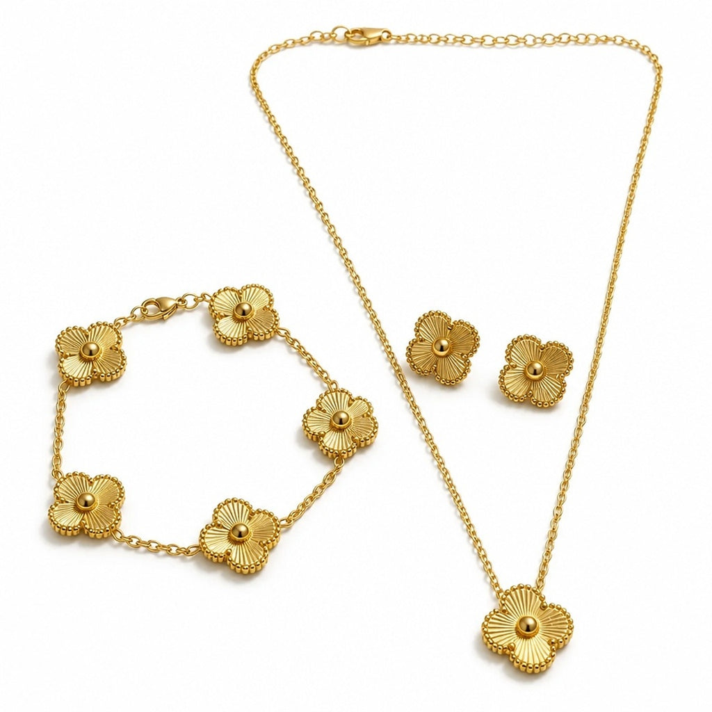 Lucky four-leaf clover set