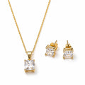 18K Gold PVD Diamond Glow Necklace & Earring Set